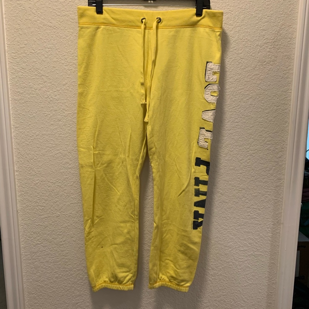 Yellow sweat capris